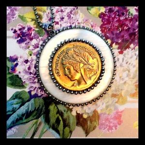 Vintage French coin necklace